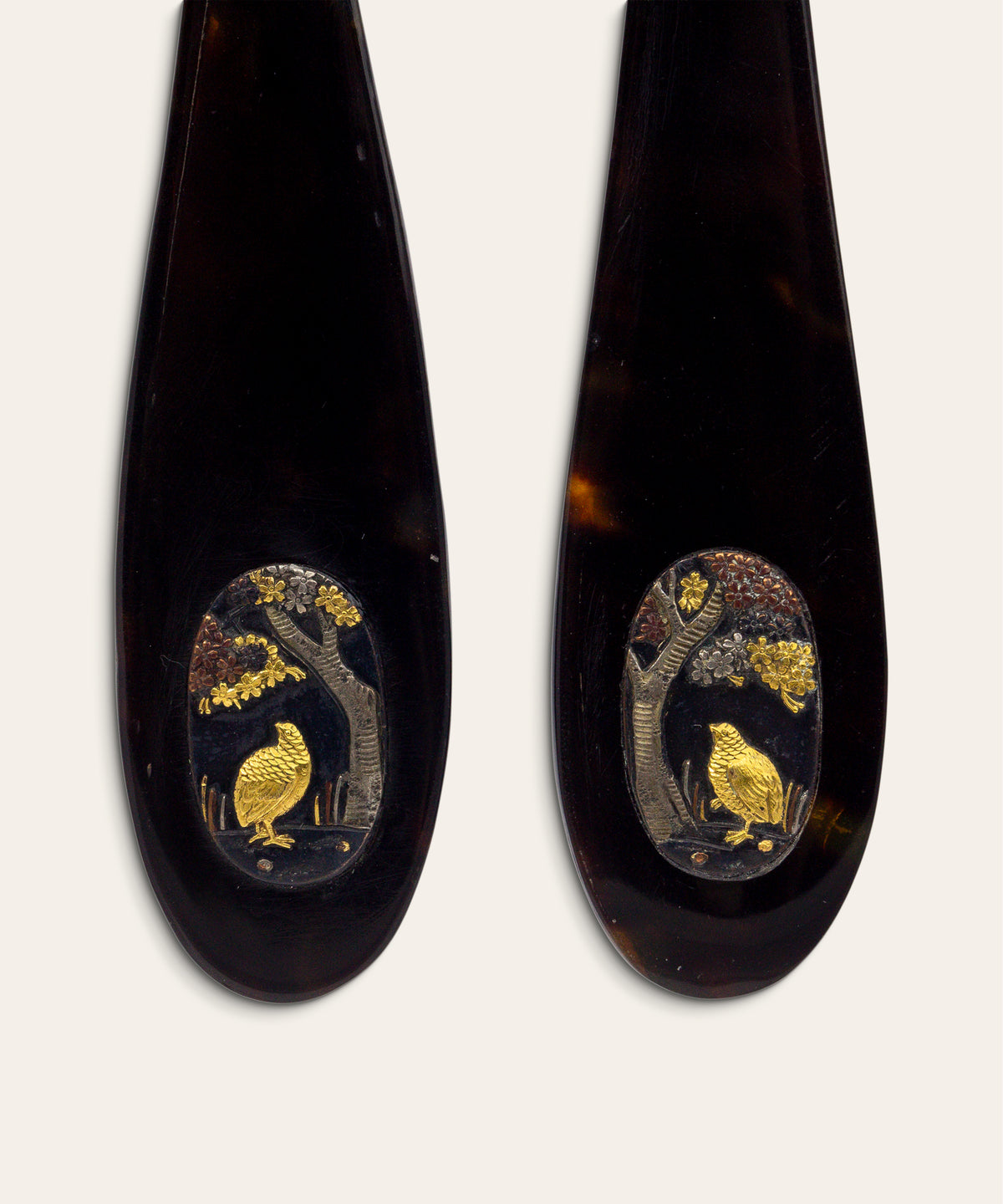 Victorian Tortoiseshell and Shakudo Earrings