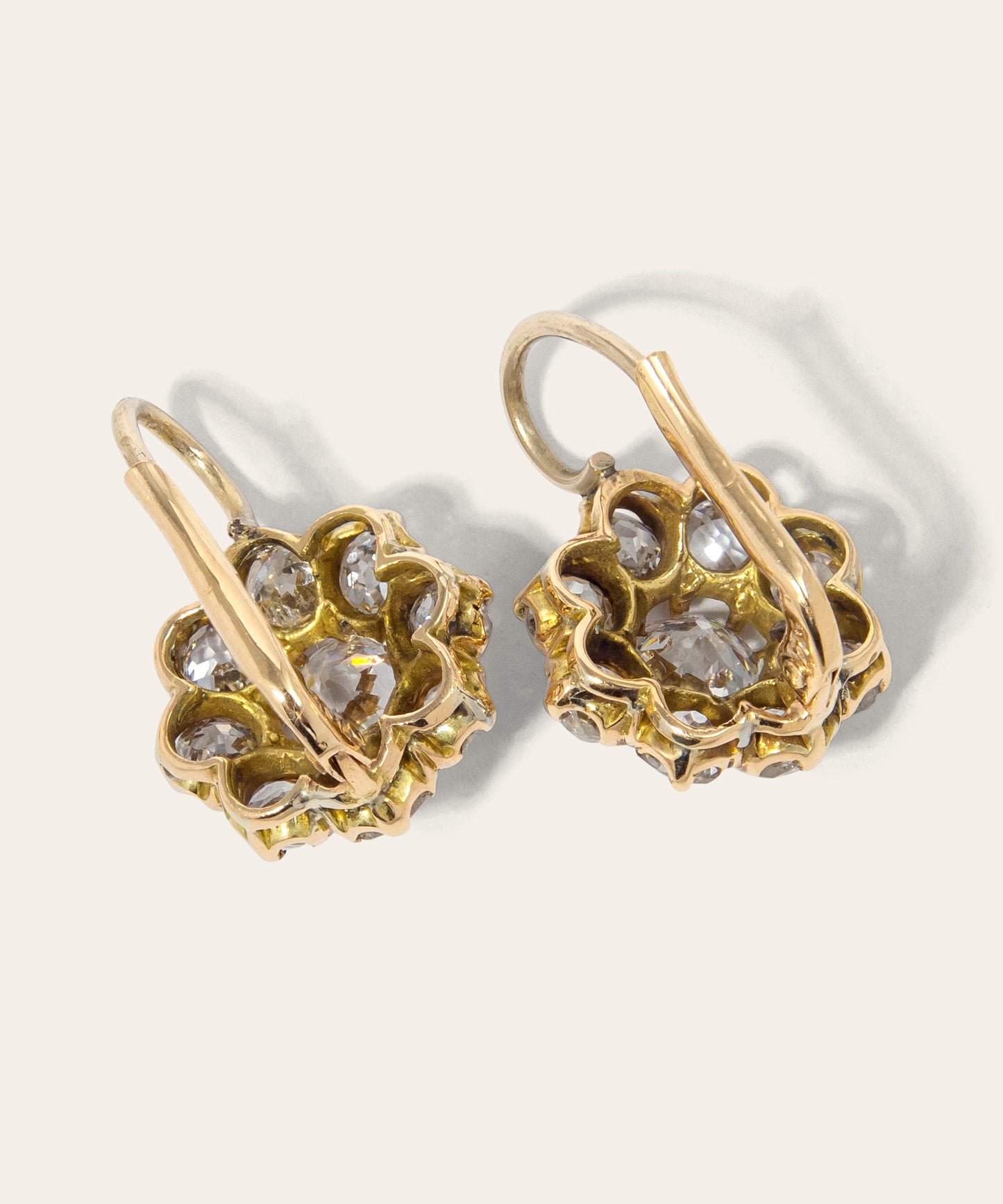 Antique Diamond Daisy Earrings