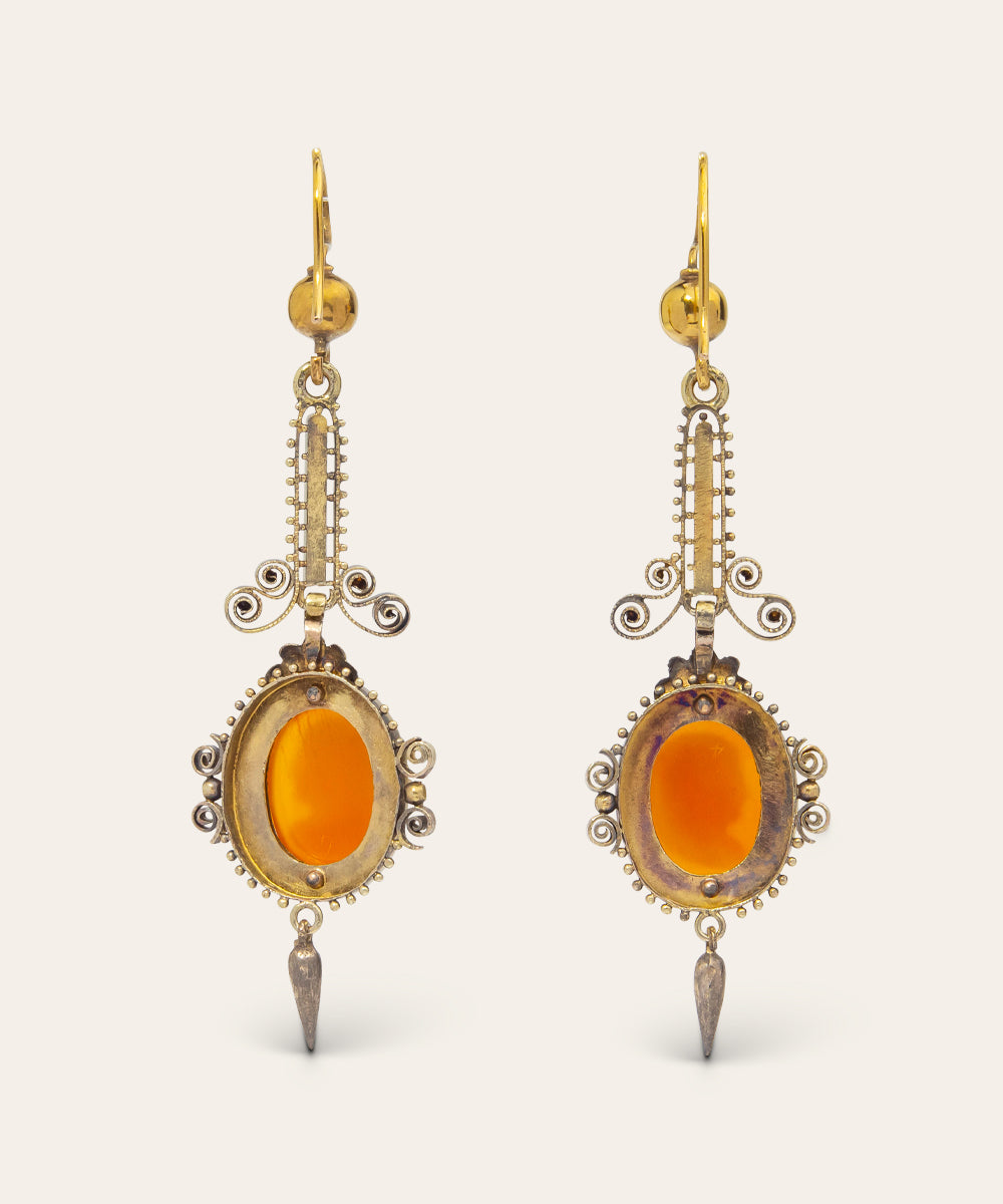 French Victorian Cameo Earrings