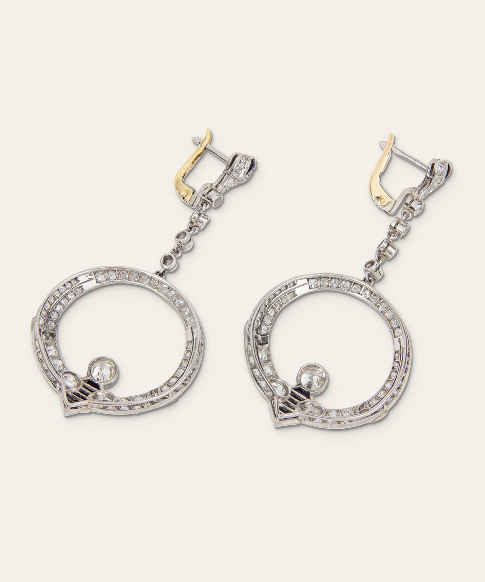 Art Deco Diamond Drop Earrings