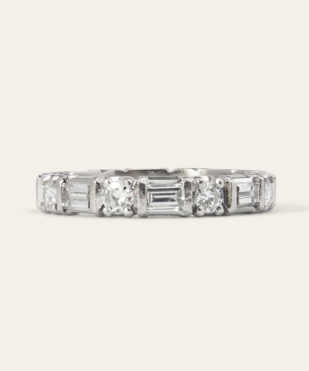 Vintage Platinum and Diamond Eternity Ring