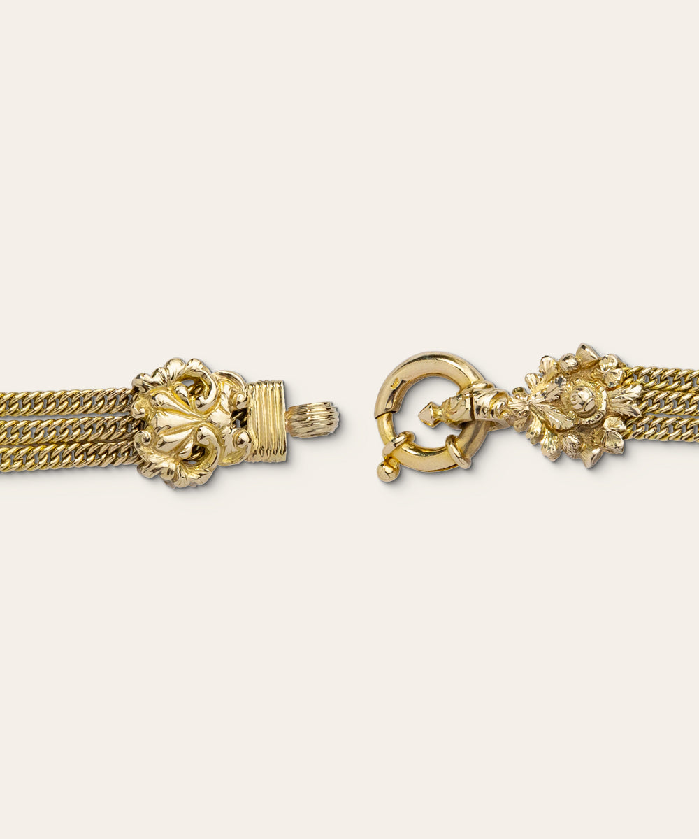 Victorian Yellow Gold Albertina Watch Chain Bracelet