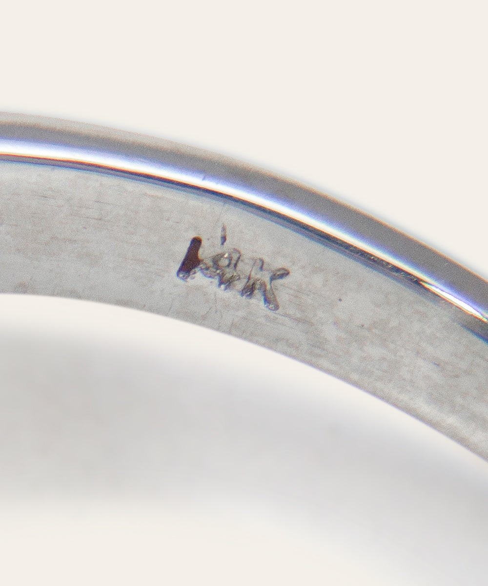 Vintage Aquamarine, Diamond, 14ct White Gold Cocktail Ring