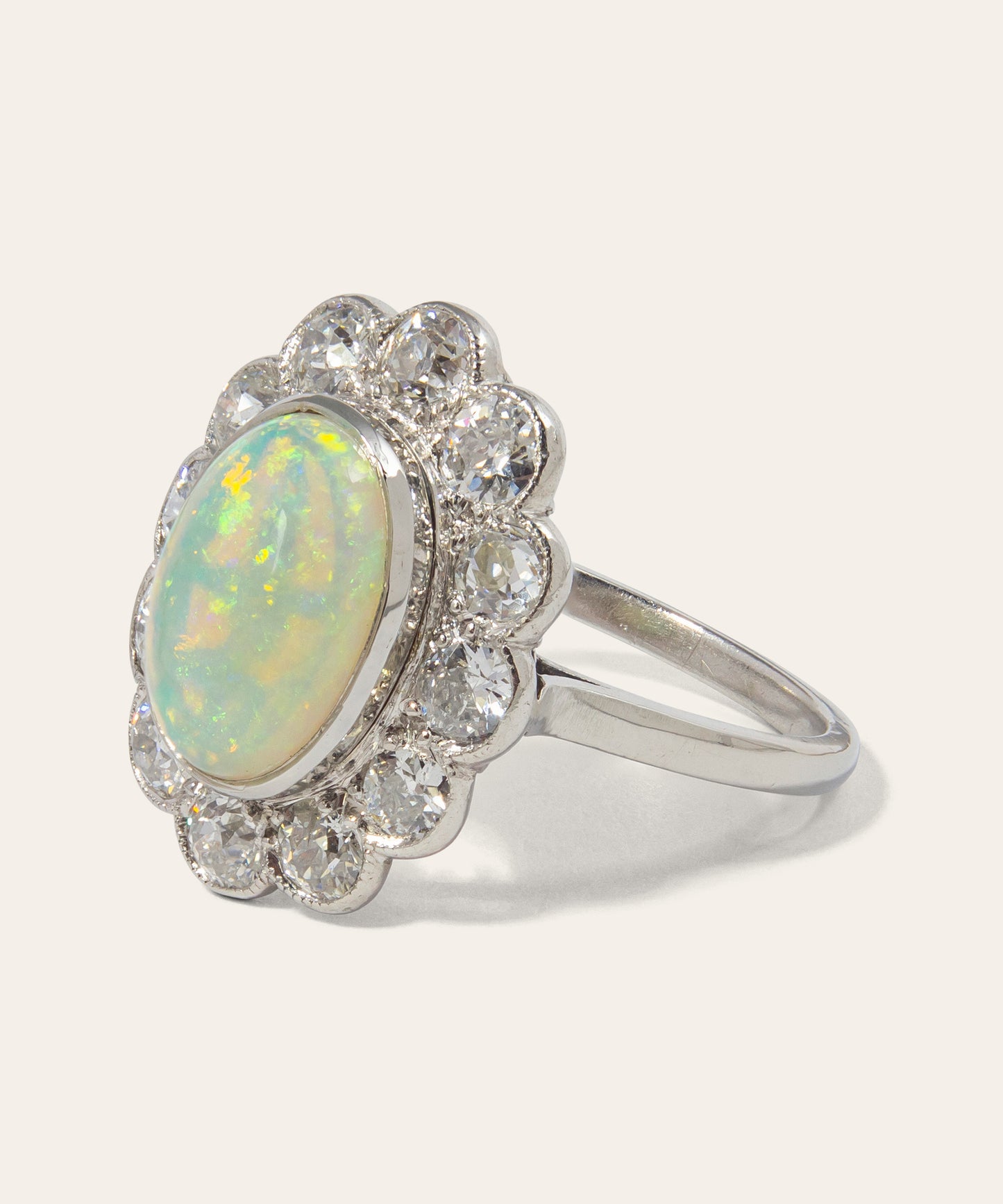 Antique Opal and Diamond Ring