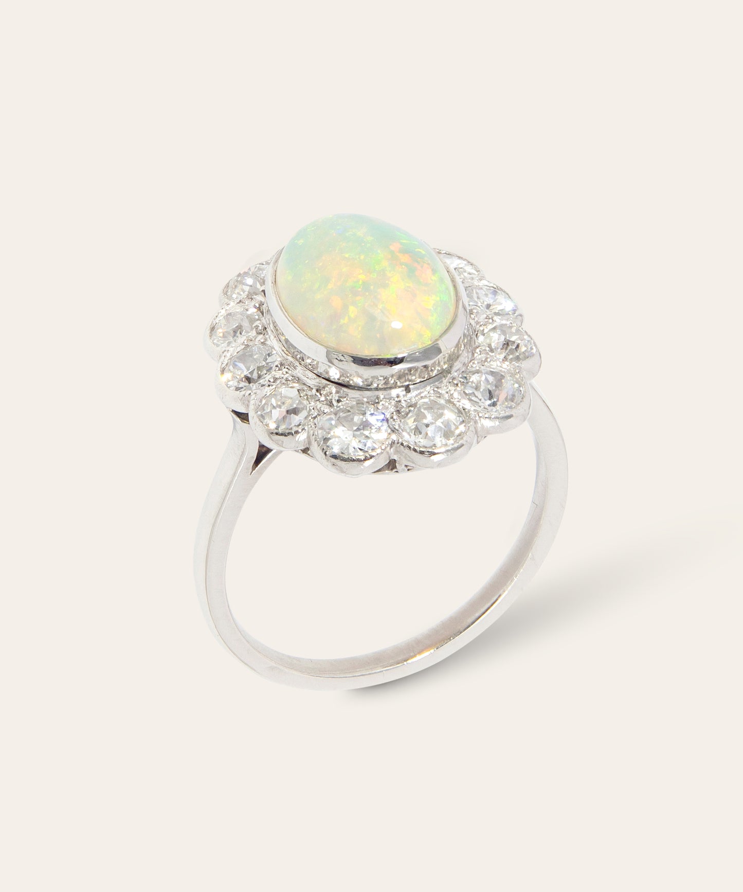 Antique Opal and Diamond Ring