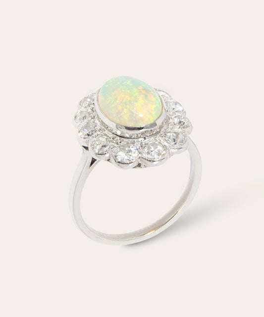 Antique Opal and Diamond Ring