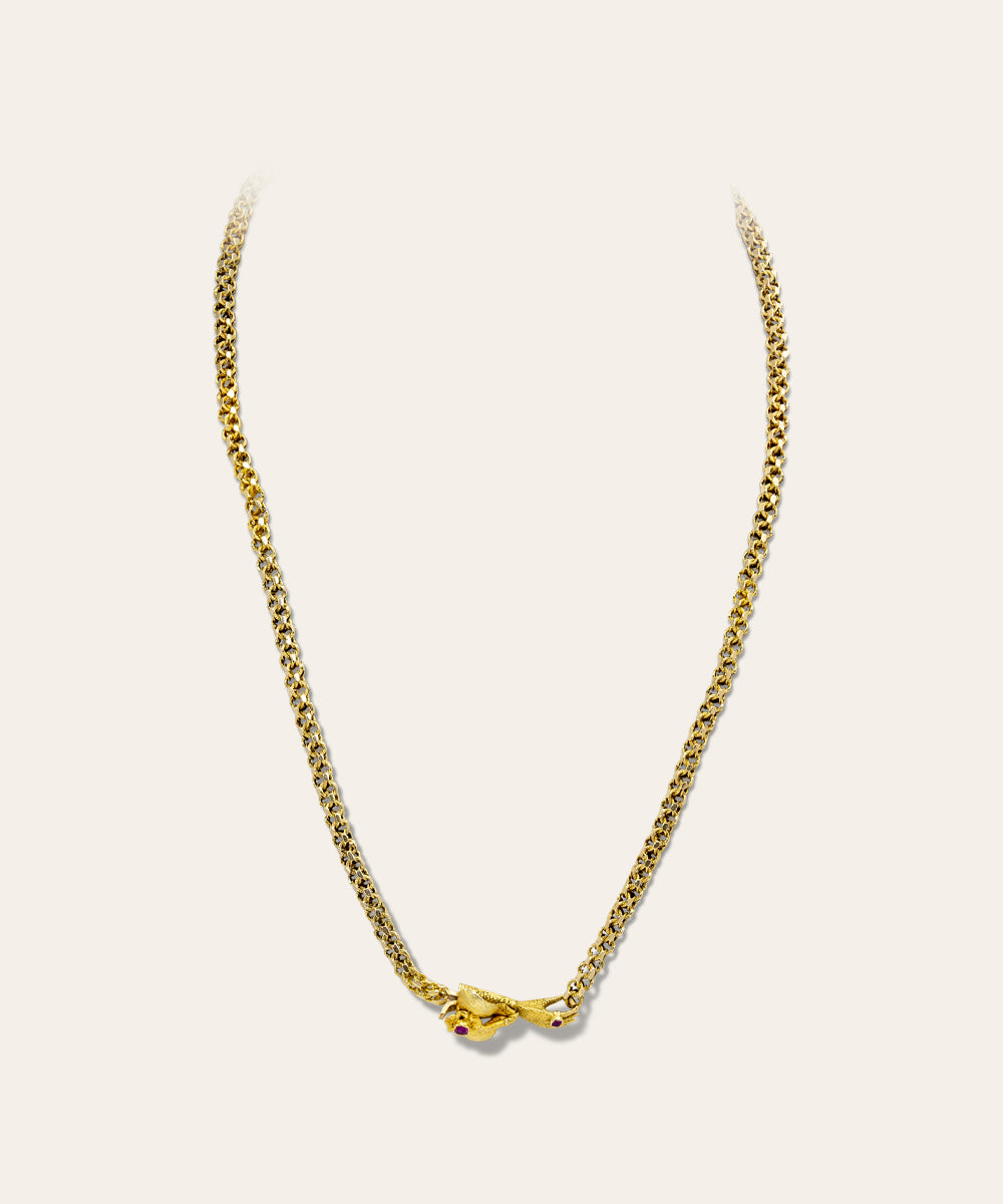 Victorian 14ct Gold and Spinel Neckchain