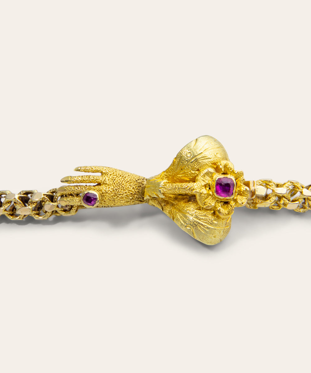 Victorian 14ct Gold and Spinel Neckchain