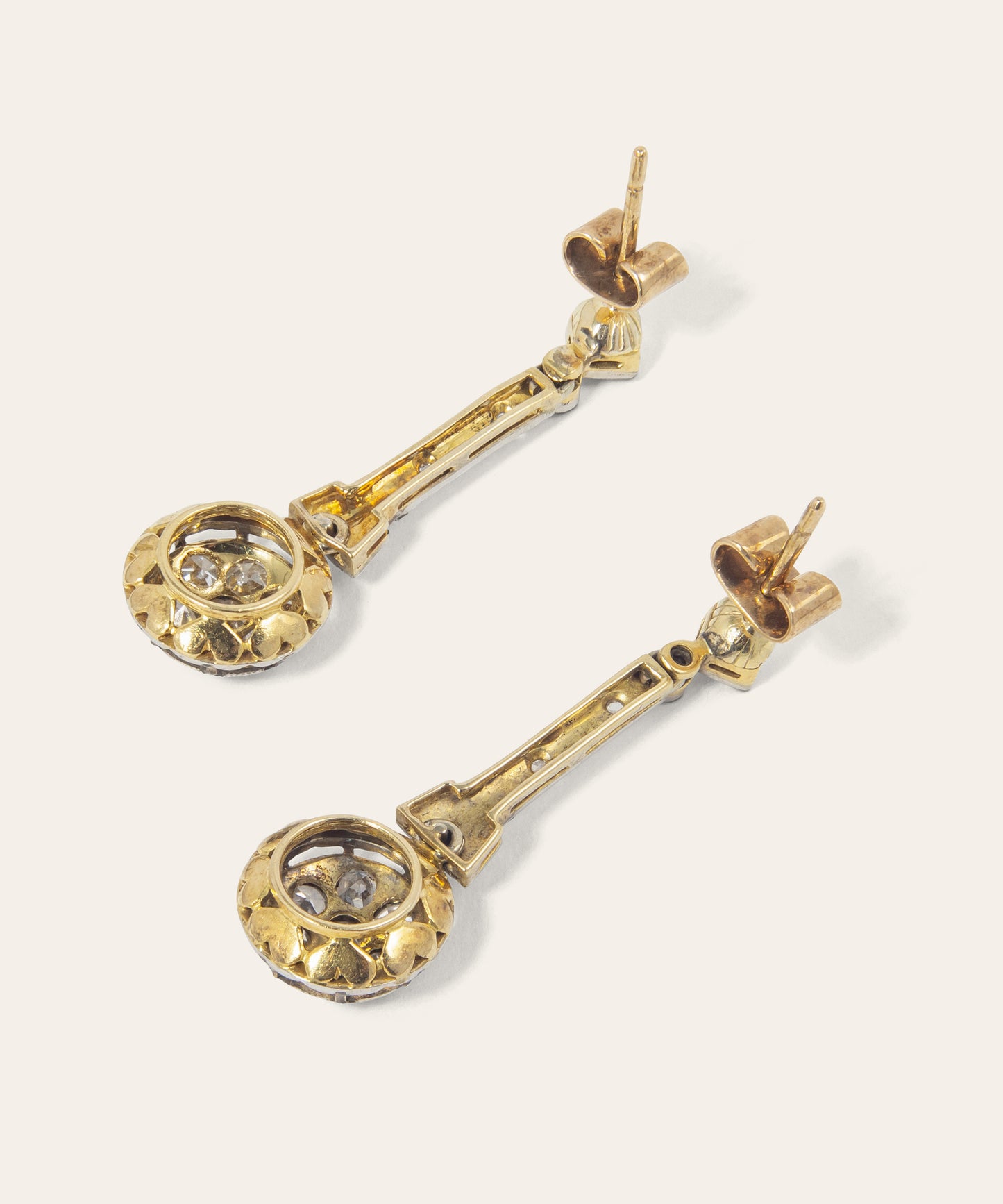 Antique Platinum and Diamond Earrings