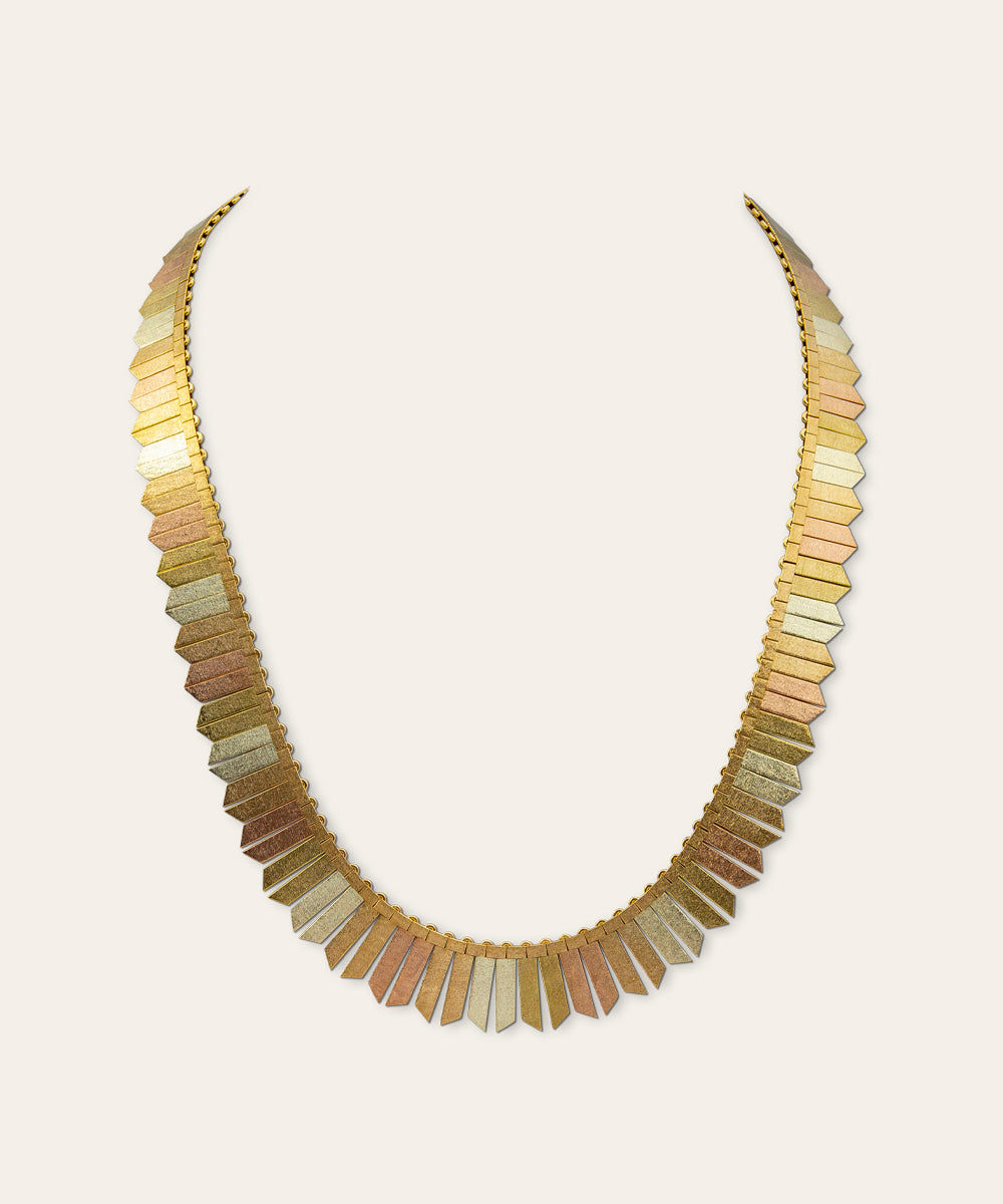 Vintage 9ct Gold Reversible Fringed Collar