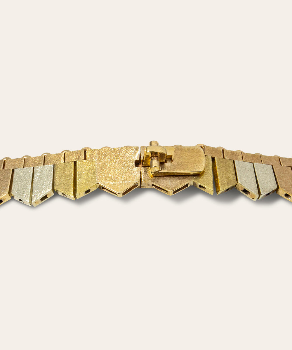 Vintage 9ct Gold Reversible Fringed Collar