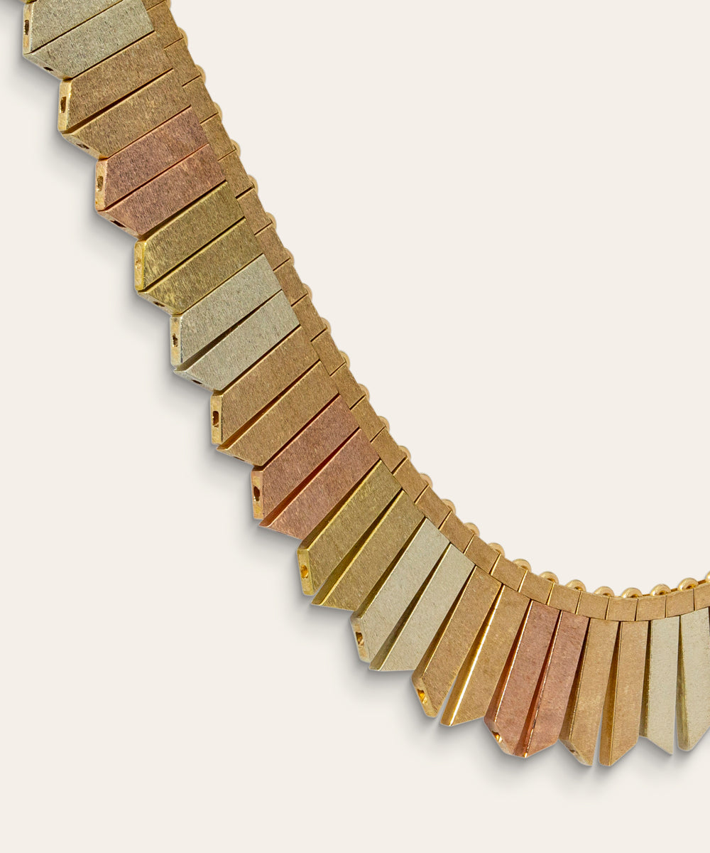 Vintage 9ct Gold Reversible Fringed Collar
