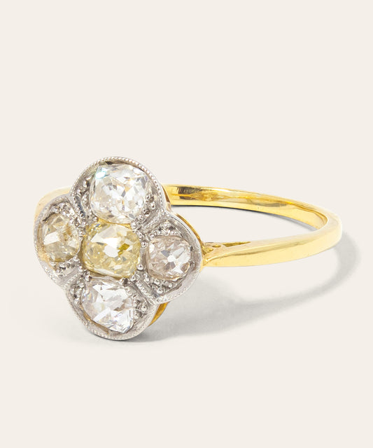 Antique Diamond, Platinum, and Gold Pansy Ring