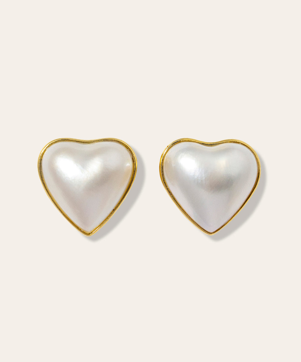 18ct Yellow Gold and Mabé Pearl Stud Earrings