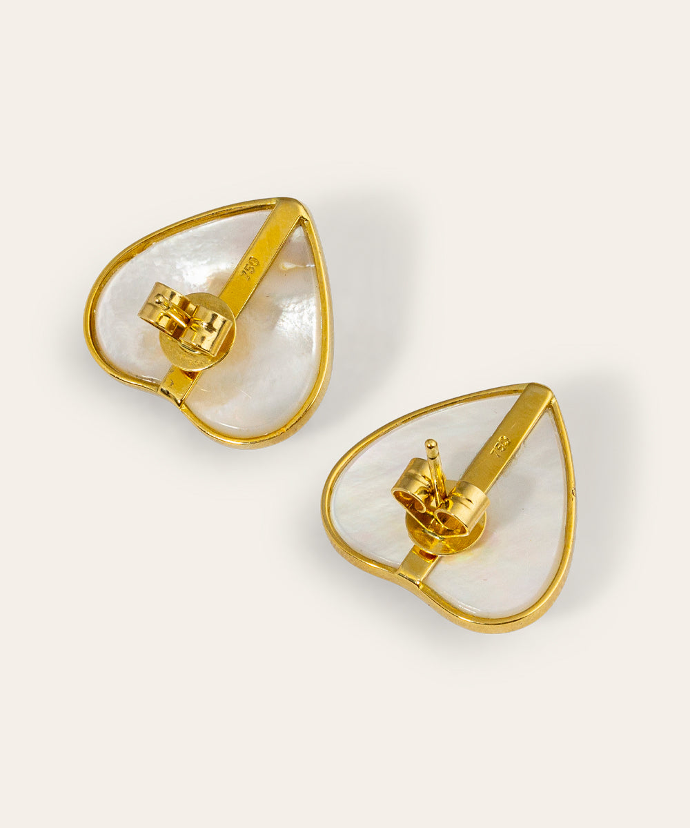 18ct Yellow Gold and Mabé Pearl Stud Earrings