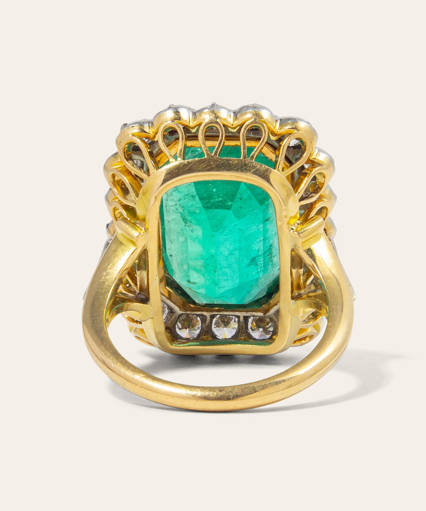 Vintage Colombian Emerald and Diamond Ring