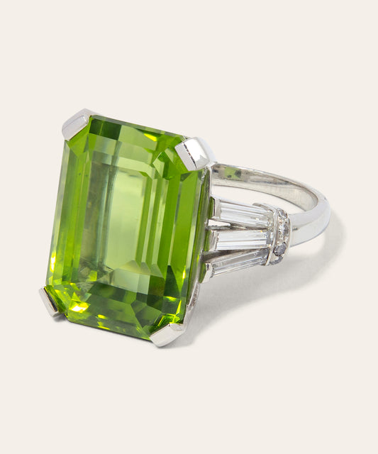 Vintage Peridot and Diamond Ring