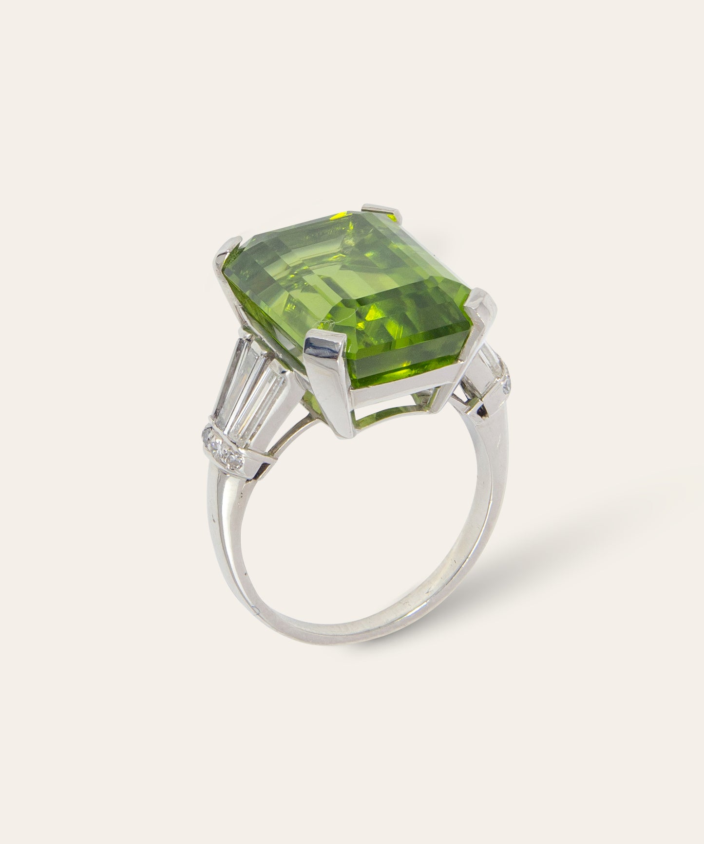 Vintage Peridot and Diamond Ring