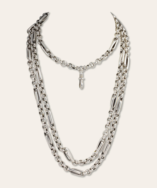 Victorian Sterling Silver Guard Chain
