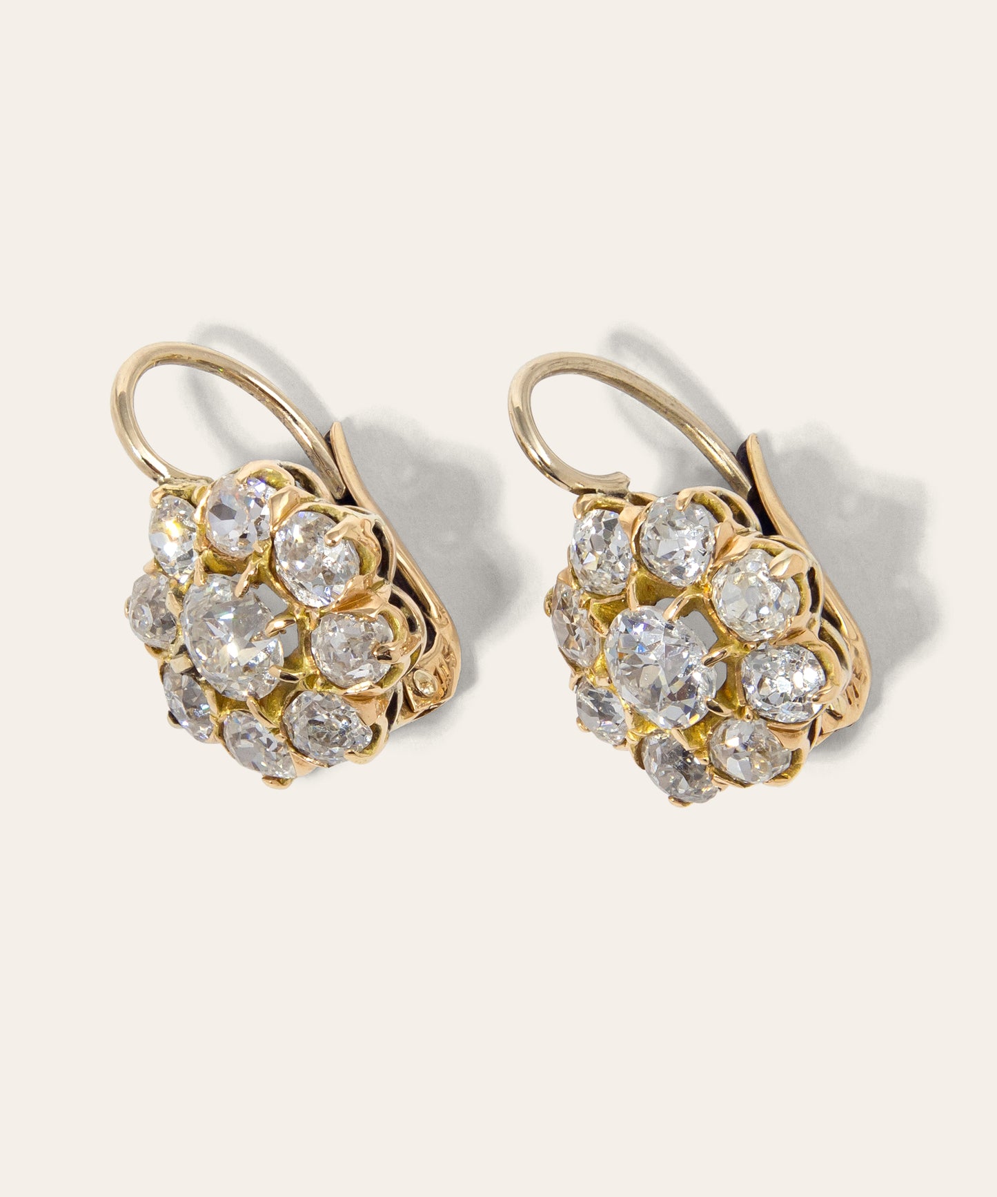 Antique Diamond Daisy Earrings