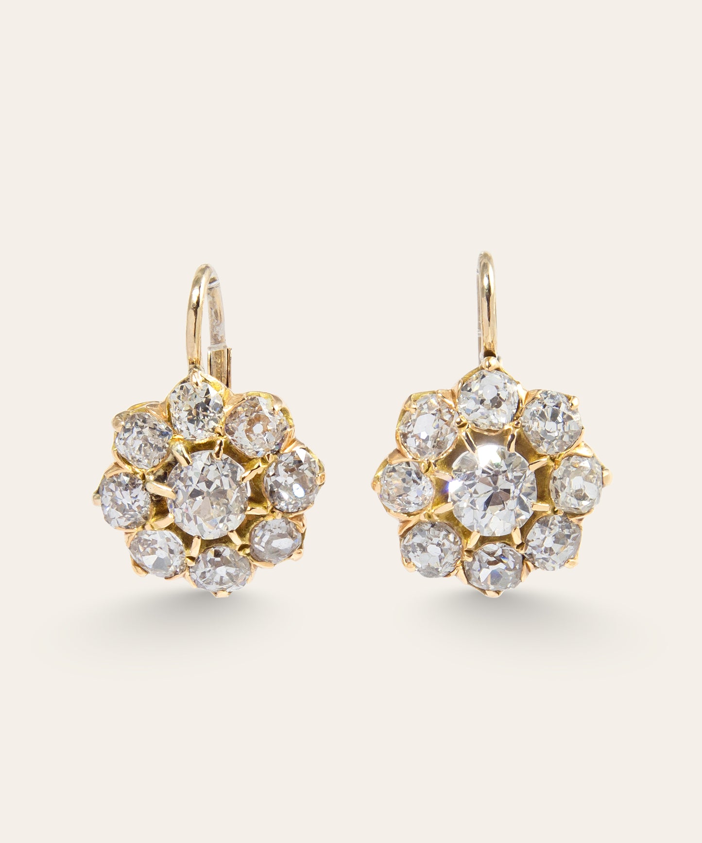 Antique Diamond Daisy Earrings