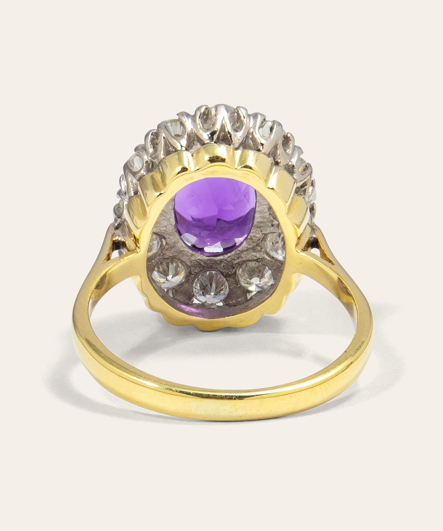 Vintage Amethyst and Diamond Cluster Ring