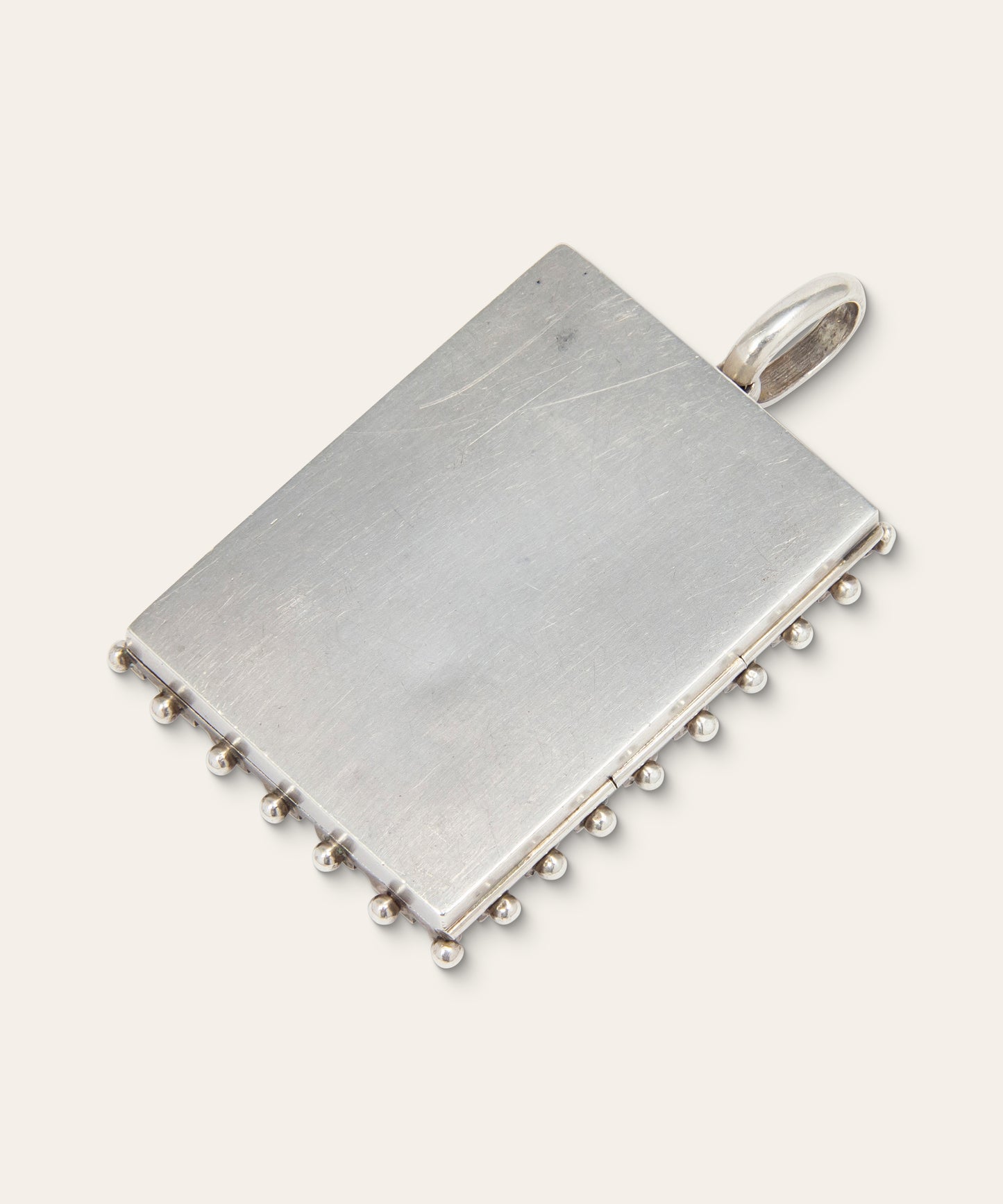 Antique Victorian Silver Sparrow Engraved Rectangular Locket