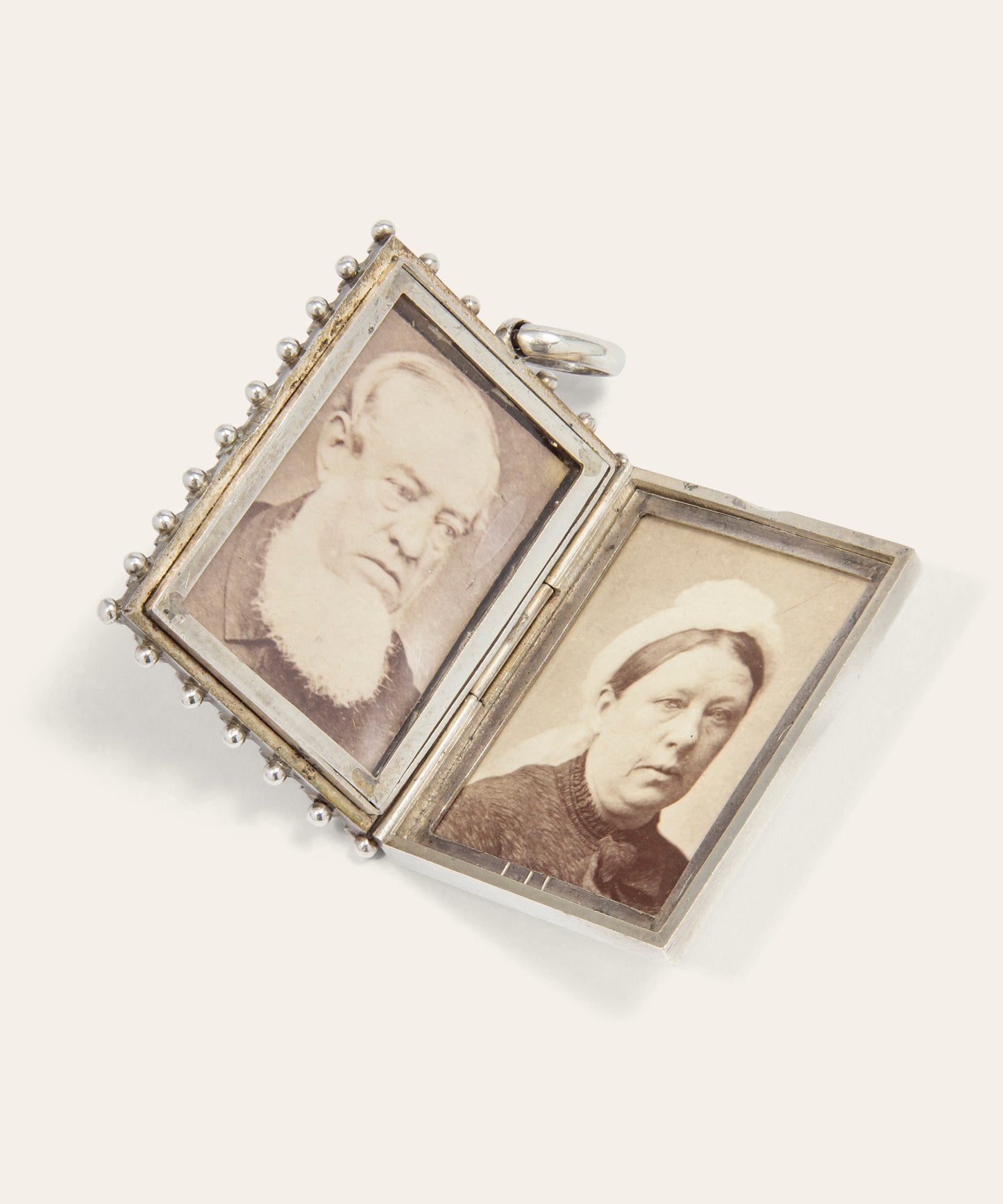 Antique Victorian Silver Sparrow Engraved Rectangular Locket