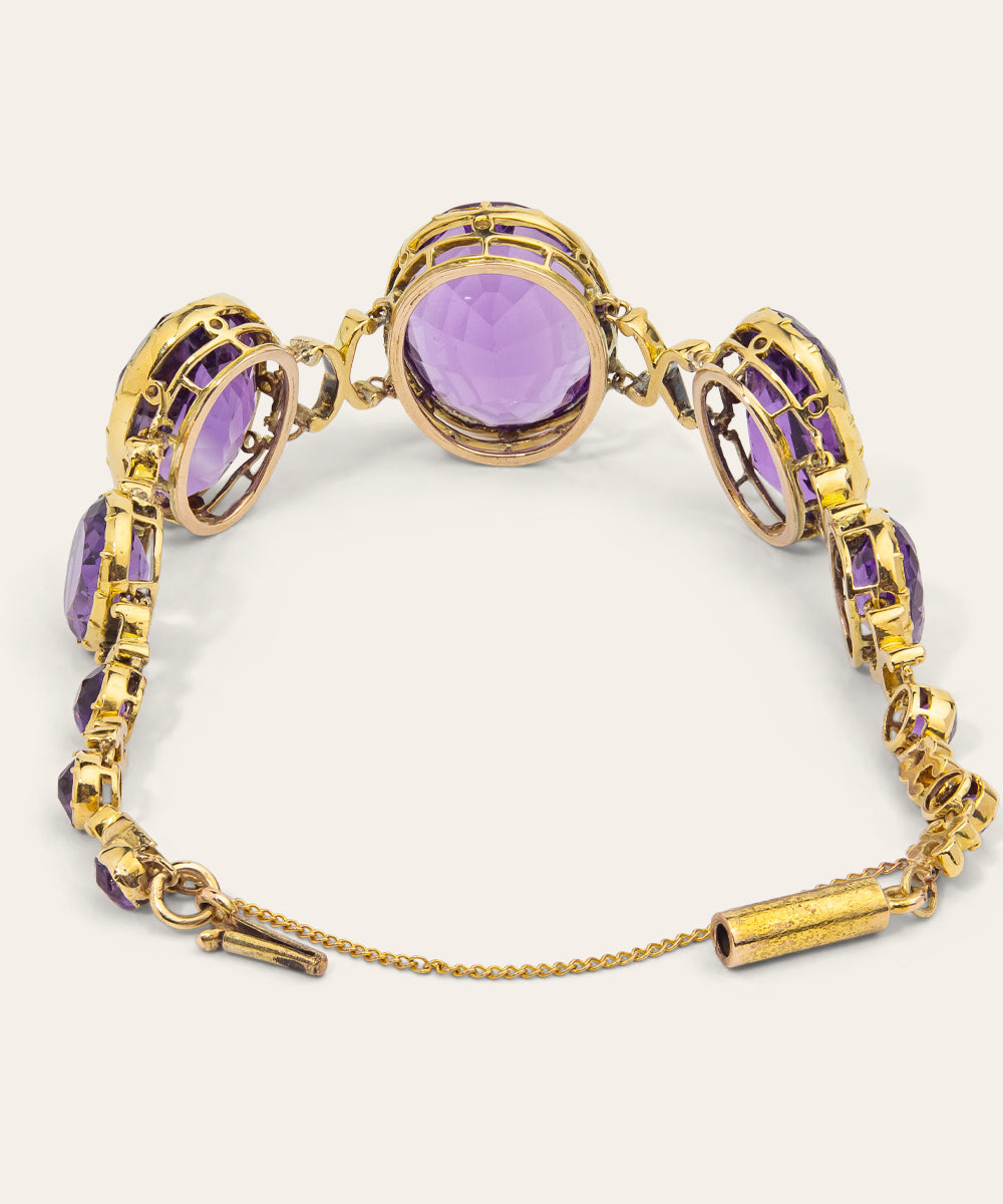 Antique Yellow Gold & Amethyst Bracelet
