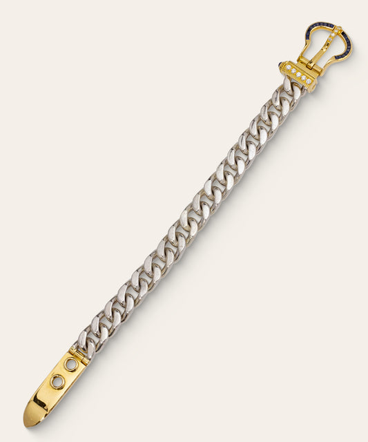 Vintage Sapphire and Diamond Buckle Bracelet