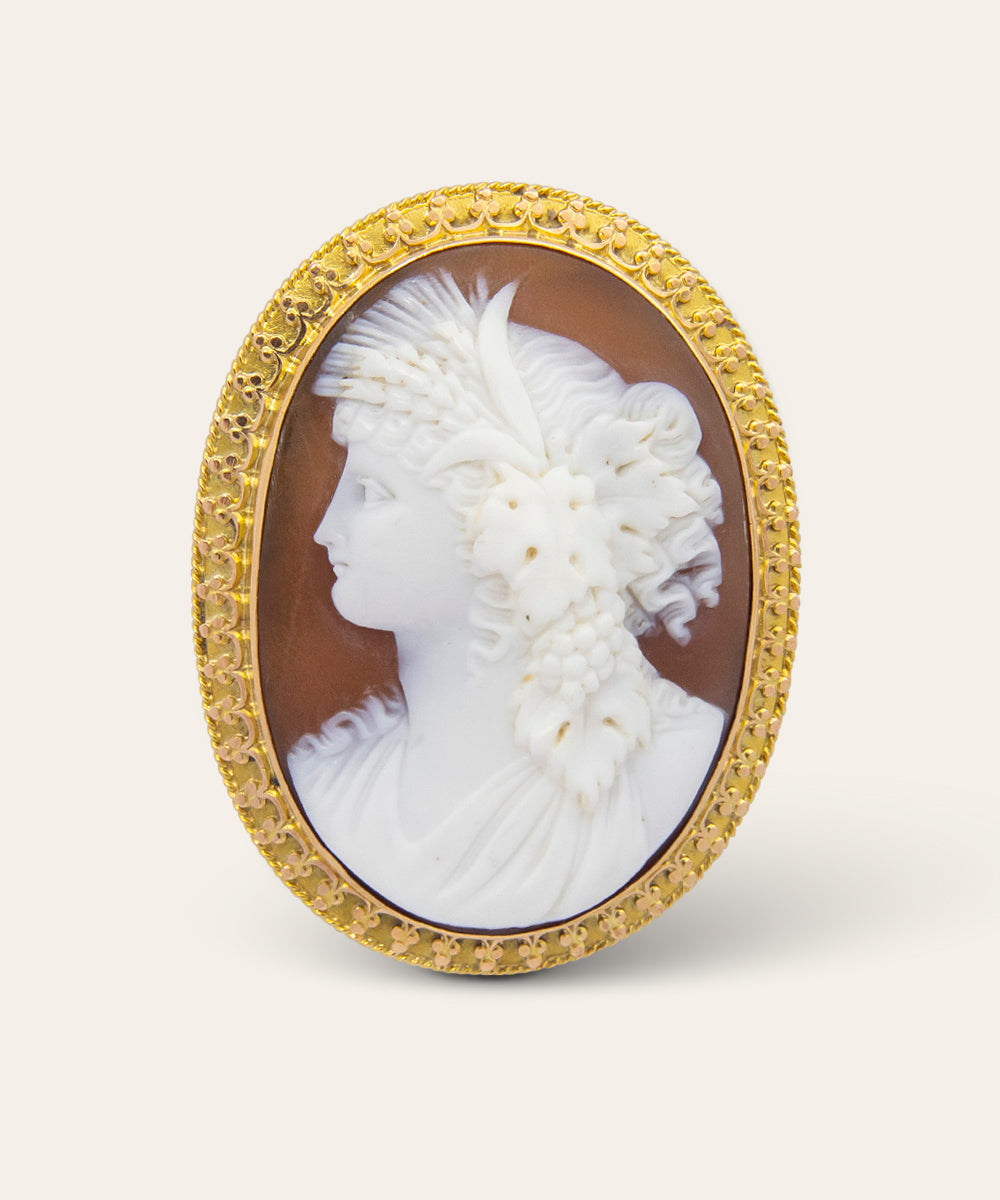 Yellow Gold Cameo Brooch