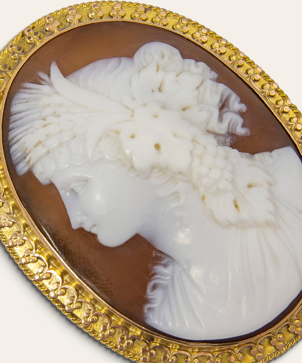 Yellow Gold Cameo Brooch