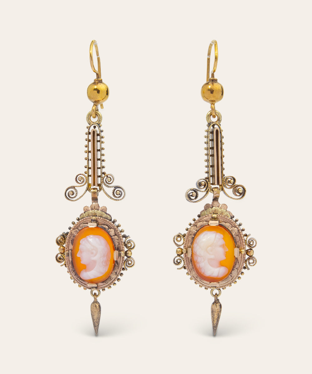 French Victorian Cameo Earrings