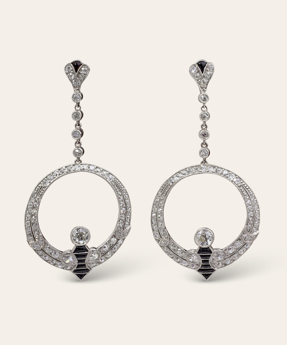 Art Deco Diamond Drop Earrings