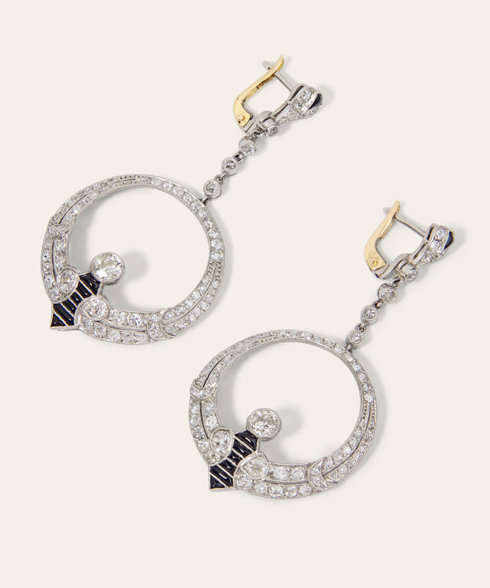 Art Deco Diamond Drop Earrings
