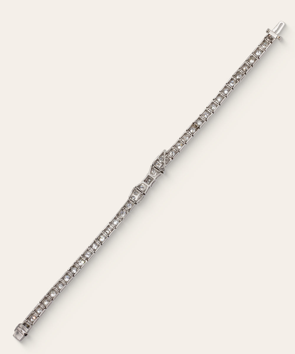 La Belle Époque Platinum & Diamond Bow Bracelet