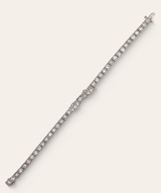 La Belle Époque Platinum & Diamond Bow Bracelet