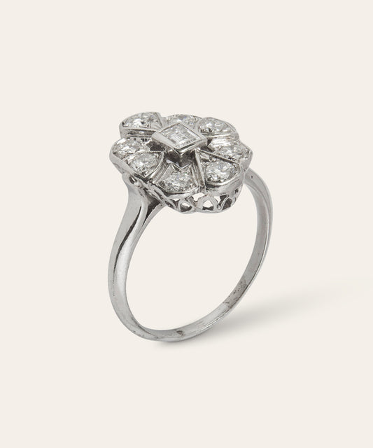 Vintage Platinum and Diamond Ring