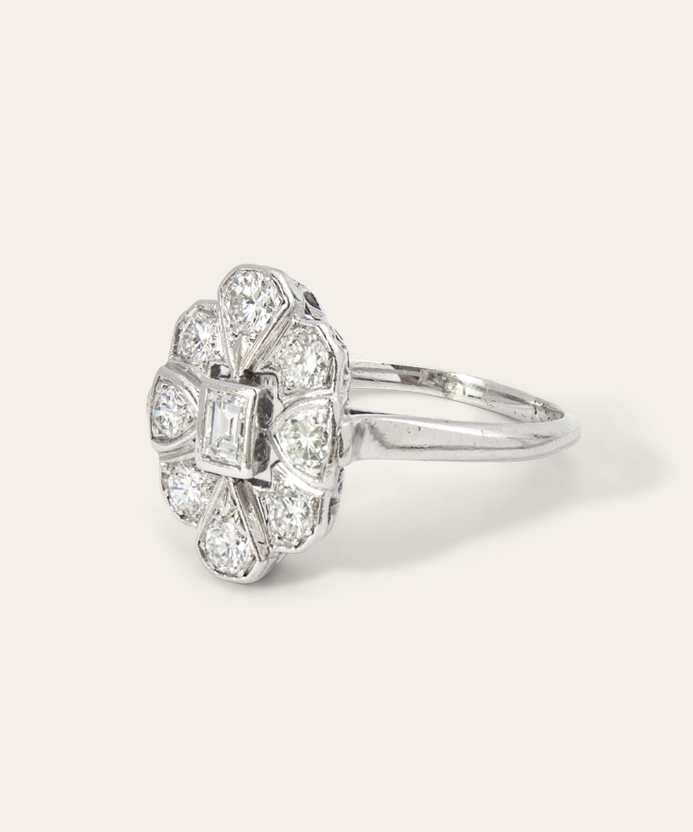 Vintage Platinum and Diamond Ring