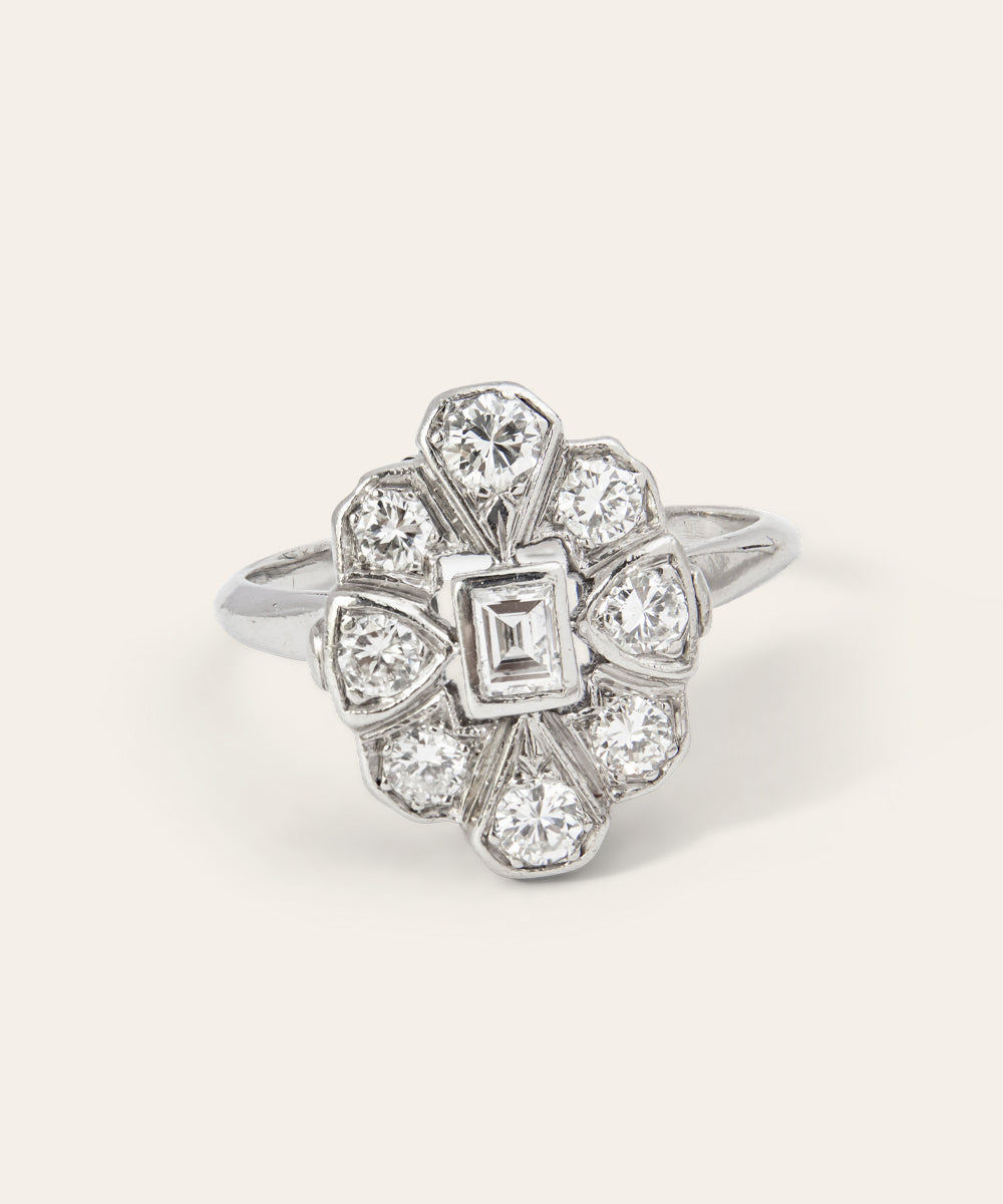 Vintage Platinum and Diamond Ring