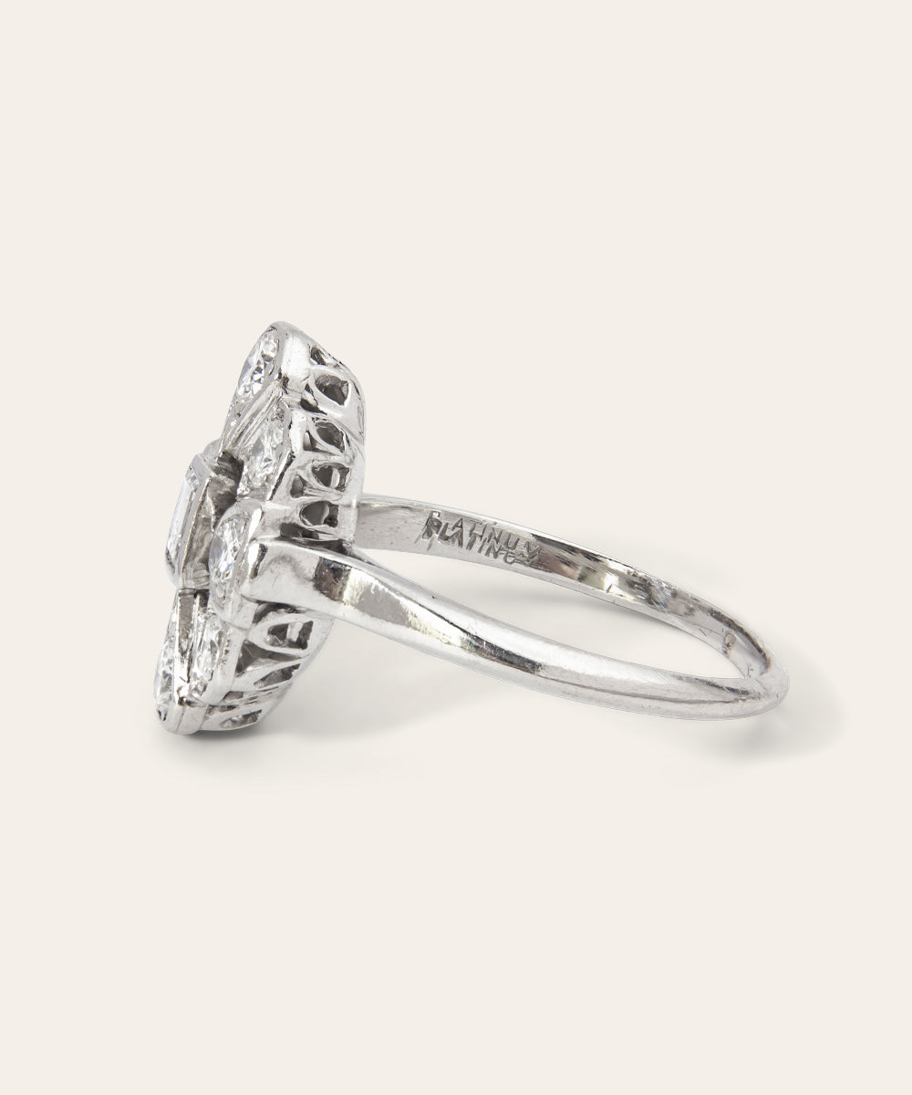Vintage Platinum and Diamond Ring