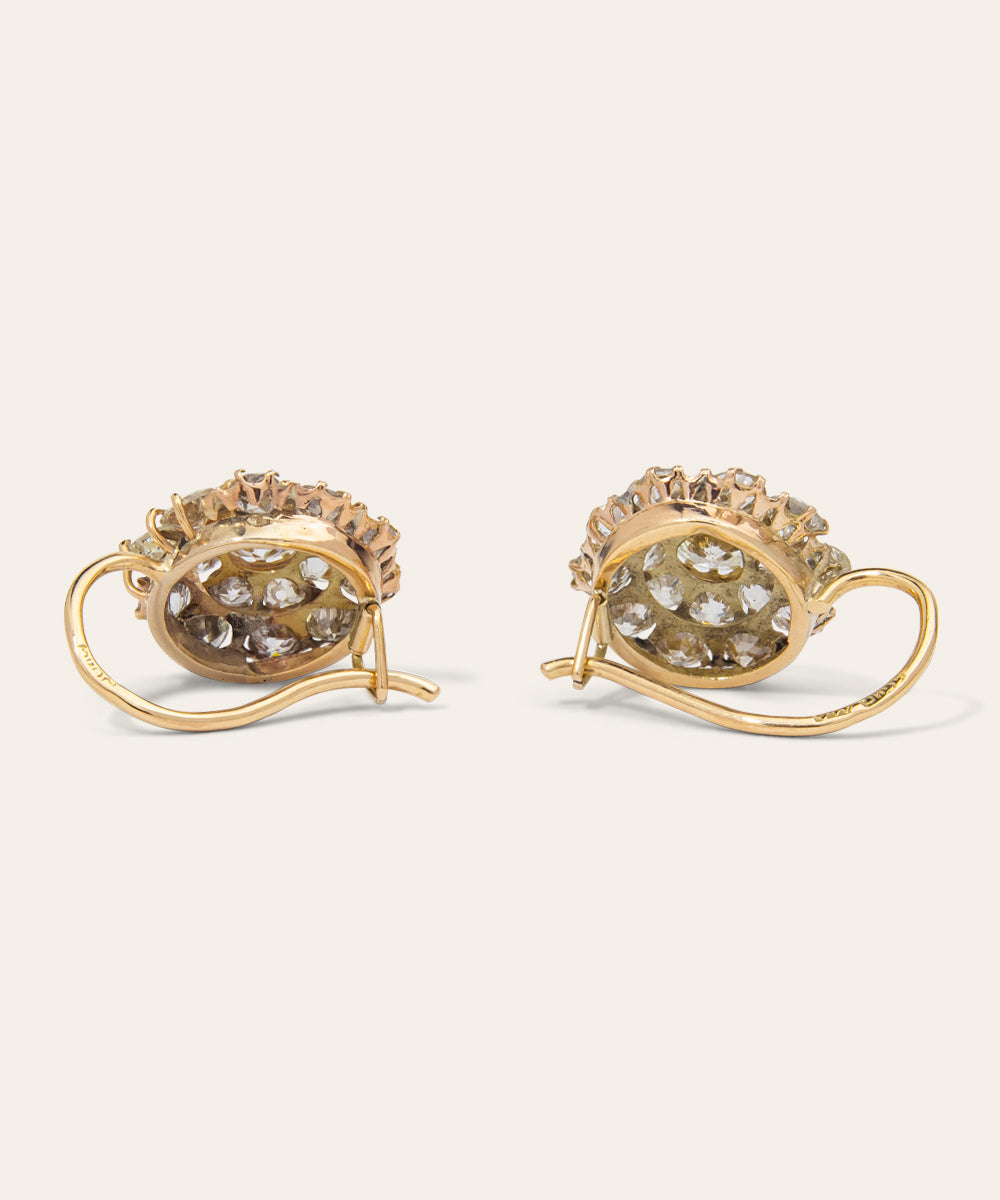 Late Victorian Yellow Gold & Diamond Earrings
