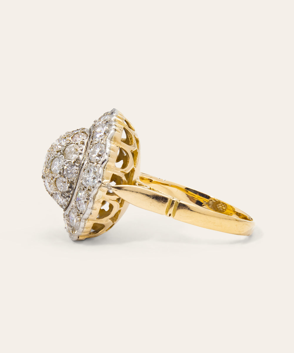 Antique Yellow Gold & Diamond Cluster Ring