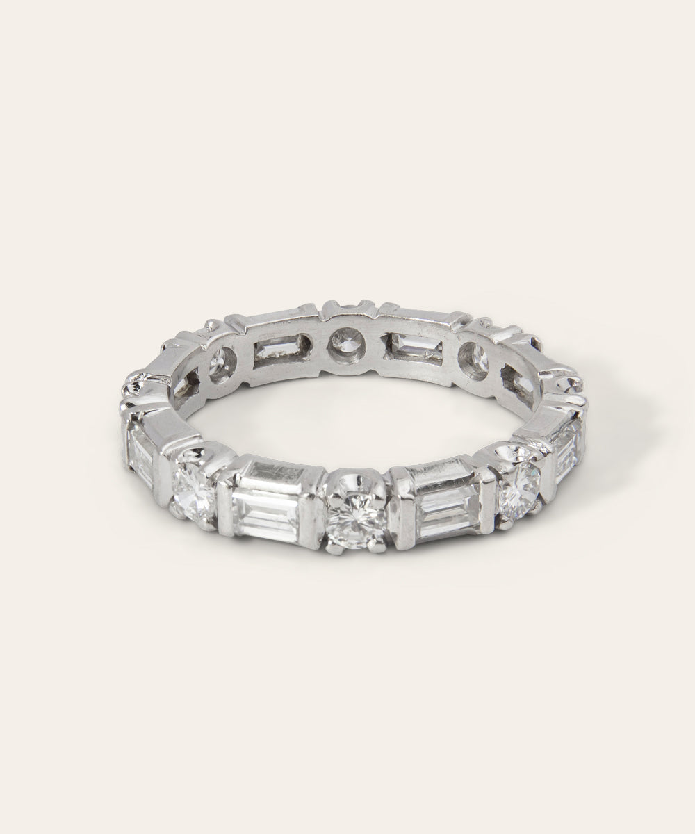 Vintage Platinum and Diamond Eternity Ring
