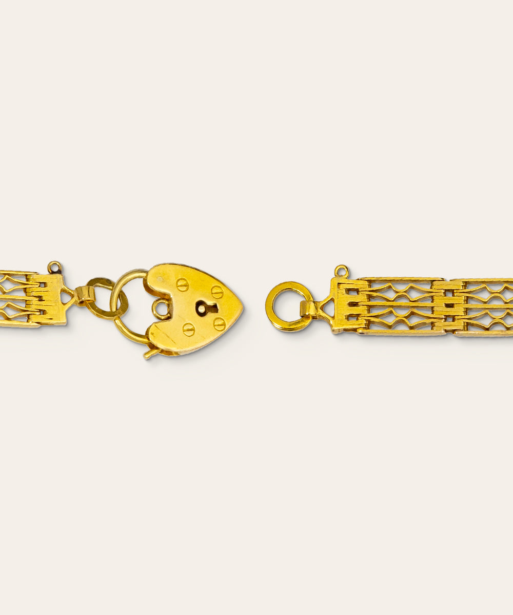 Antique Yellow Gold Padlock Bracelet
