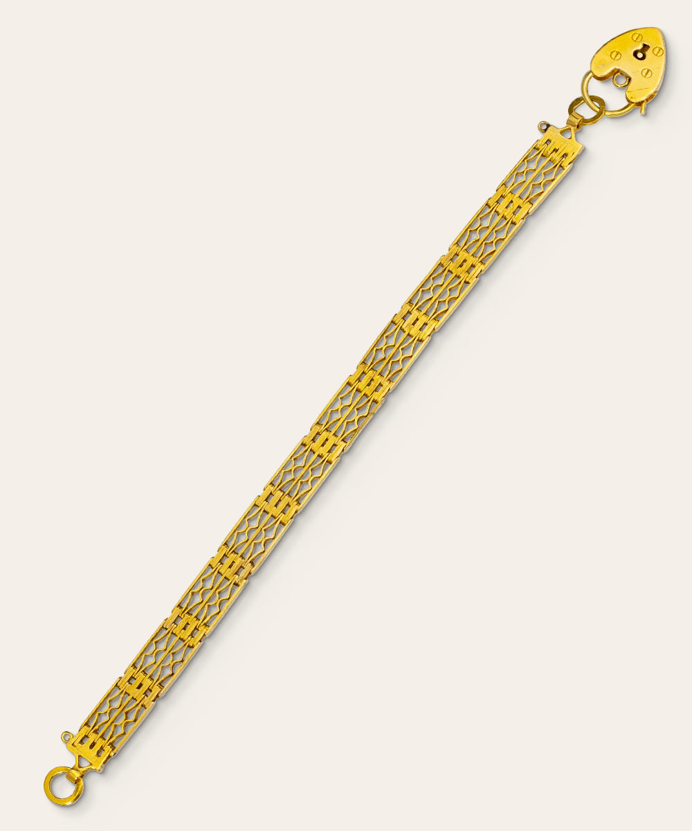 Antique Yellow Gold Padlock Bracelet