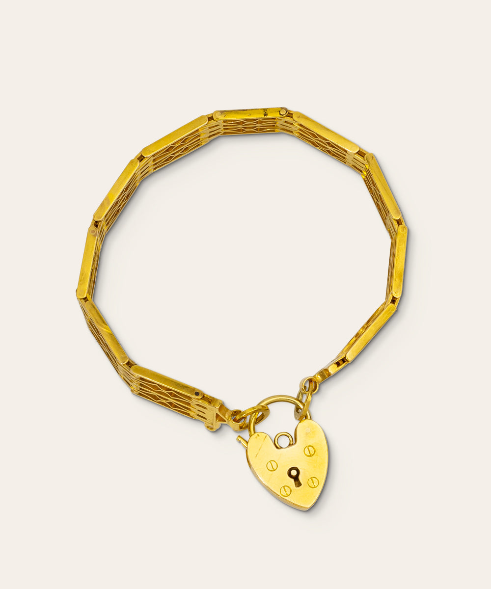 Antique Yellow Gold Padlock Bracelet