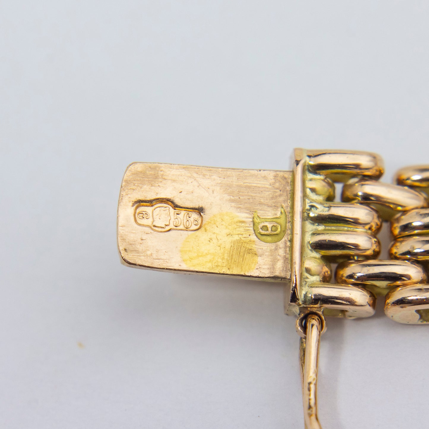 Antique Russian Yellow Gold, Sapphire, & Diamond Bracelet