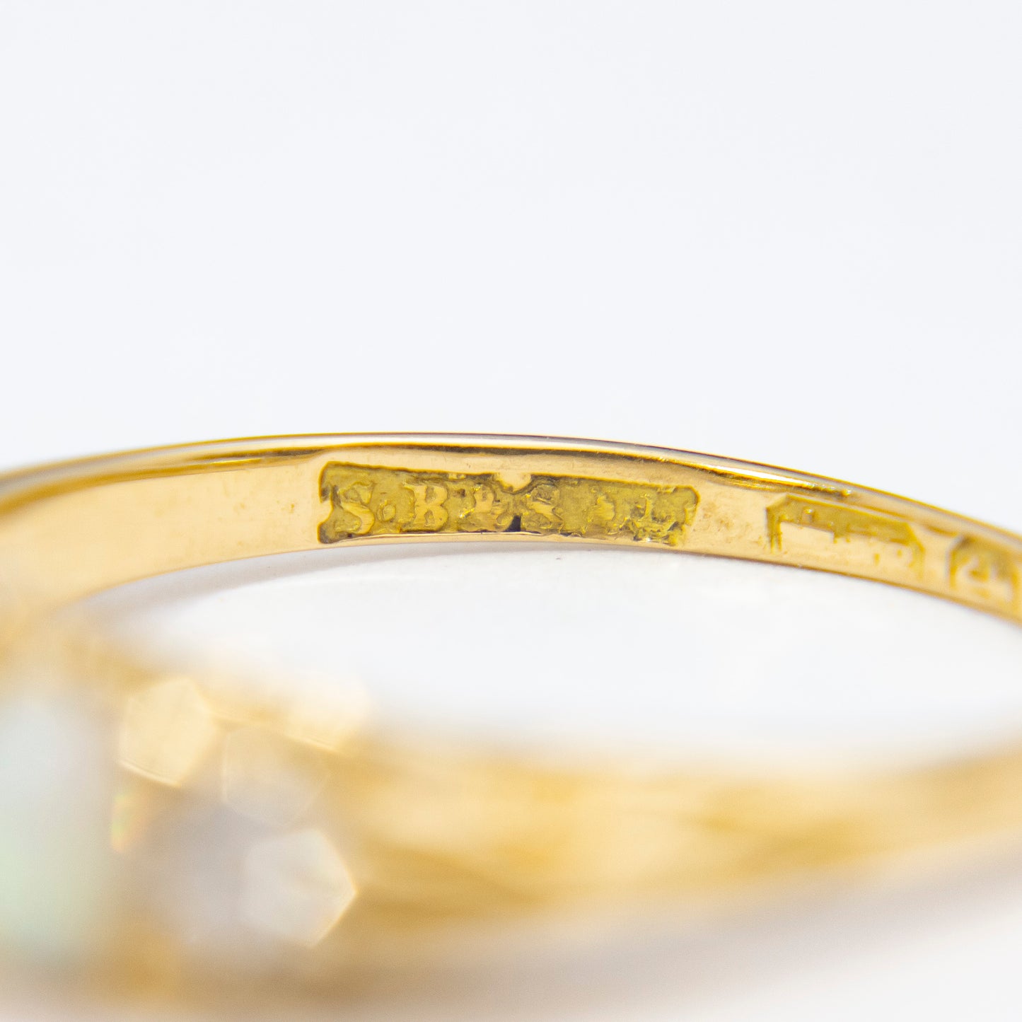 Late Victorian Yellow Gold, Opal & Diamond London Bridge Ring