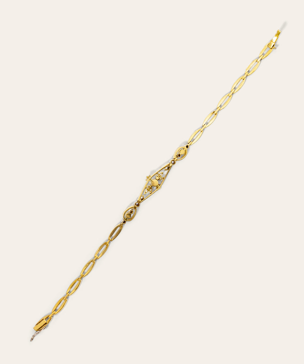 Antique Diamond and Akoya Pearl Bracelet